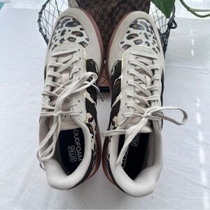 adidas Women's Beige, Black & Leopard Print Sneakers